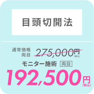 目頭切開法／モニター施術[両目]192,500円（税込）